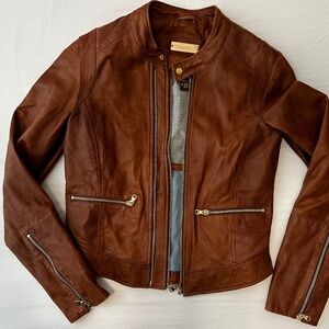 Danier Camel Leather Jacket XS – Real Leather, Classic Style
